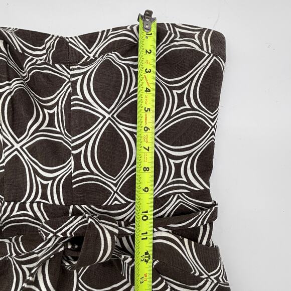 NWT Banana Republic Romper Women's Size 8 Brown & White Strapless Shorts Jumper - Picture 7 of 9